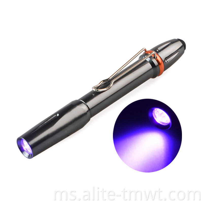 Lampu suluh poket 365nm 3W LED Ultraviolet Lampu UV Black Light Pen Obor